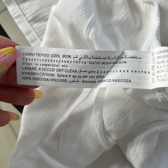 Piazza Italia Tank Top Cami Size M White Broderie Anglaise Tiered Made in Italy - Picture 15 of 15